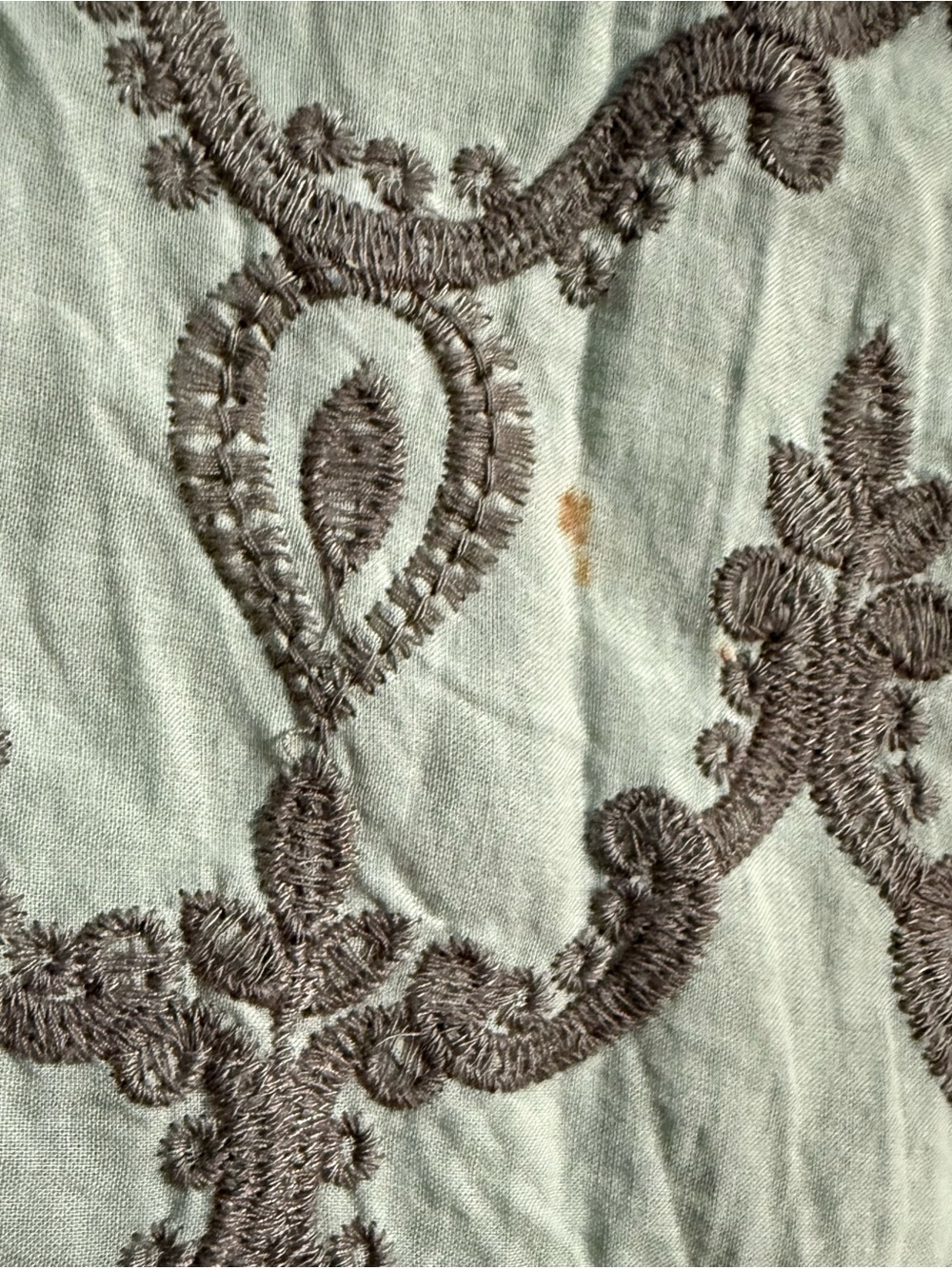 Light Mint Wide-Leg Lace Trim Palazzo Pants 100% Cotton - Picture 6 of 6